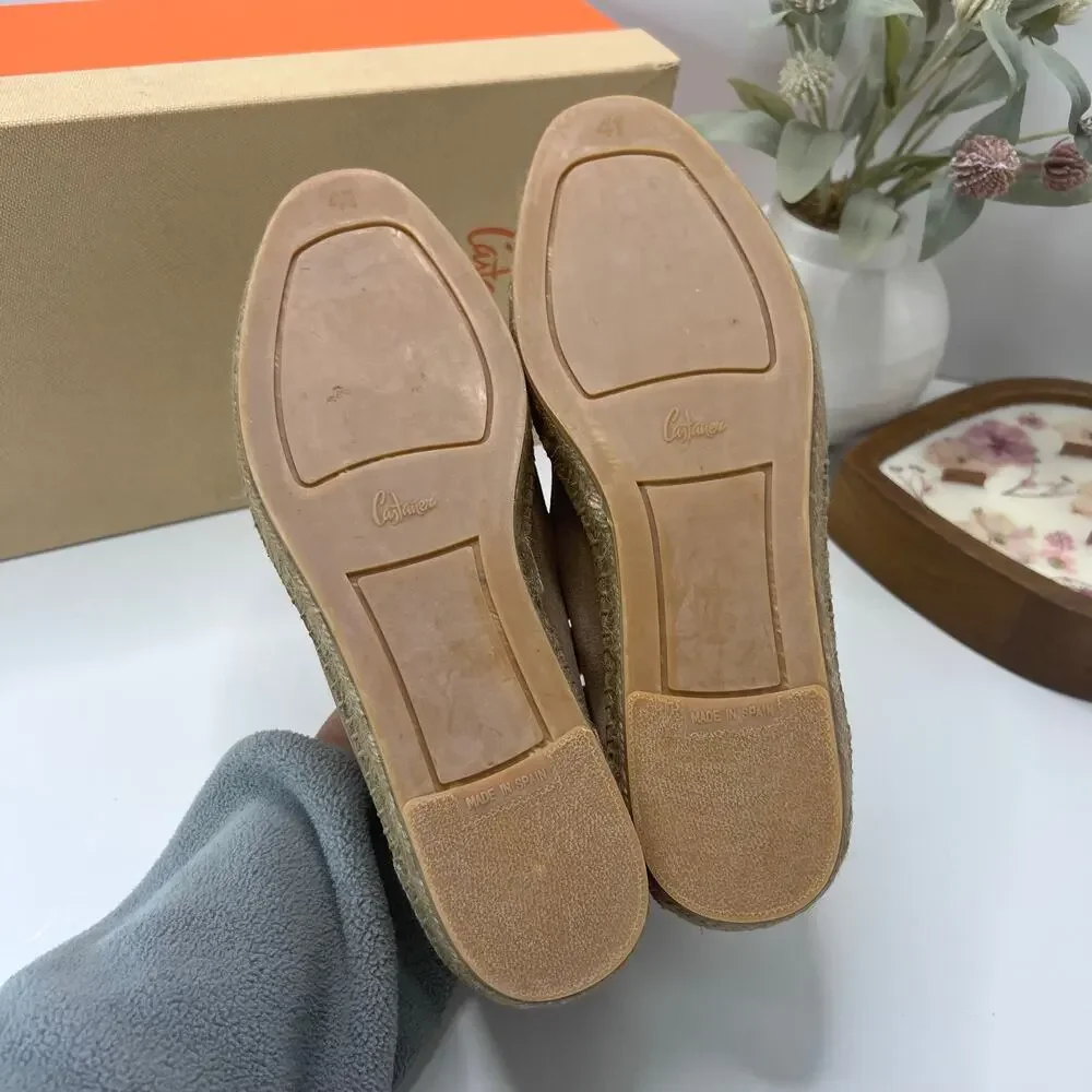 Castañer Nacho Espadrille Suede Loafer Vision Taupe Men 8/EU 41 NWB